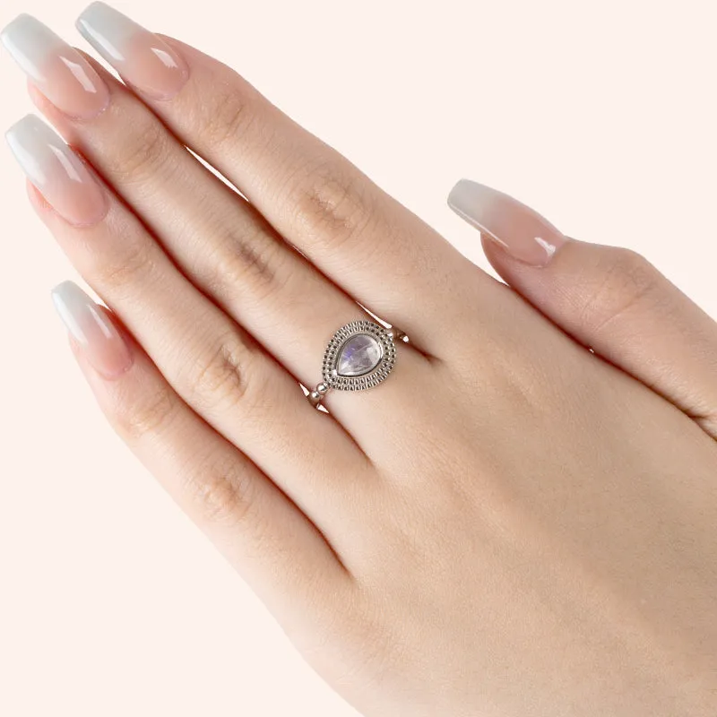 Tear Drop Moonstone Ring