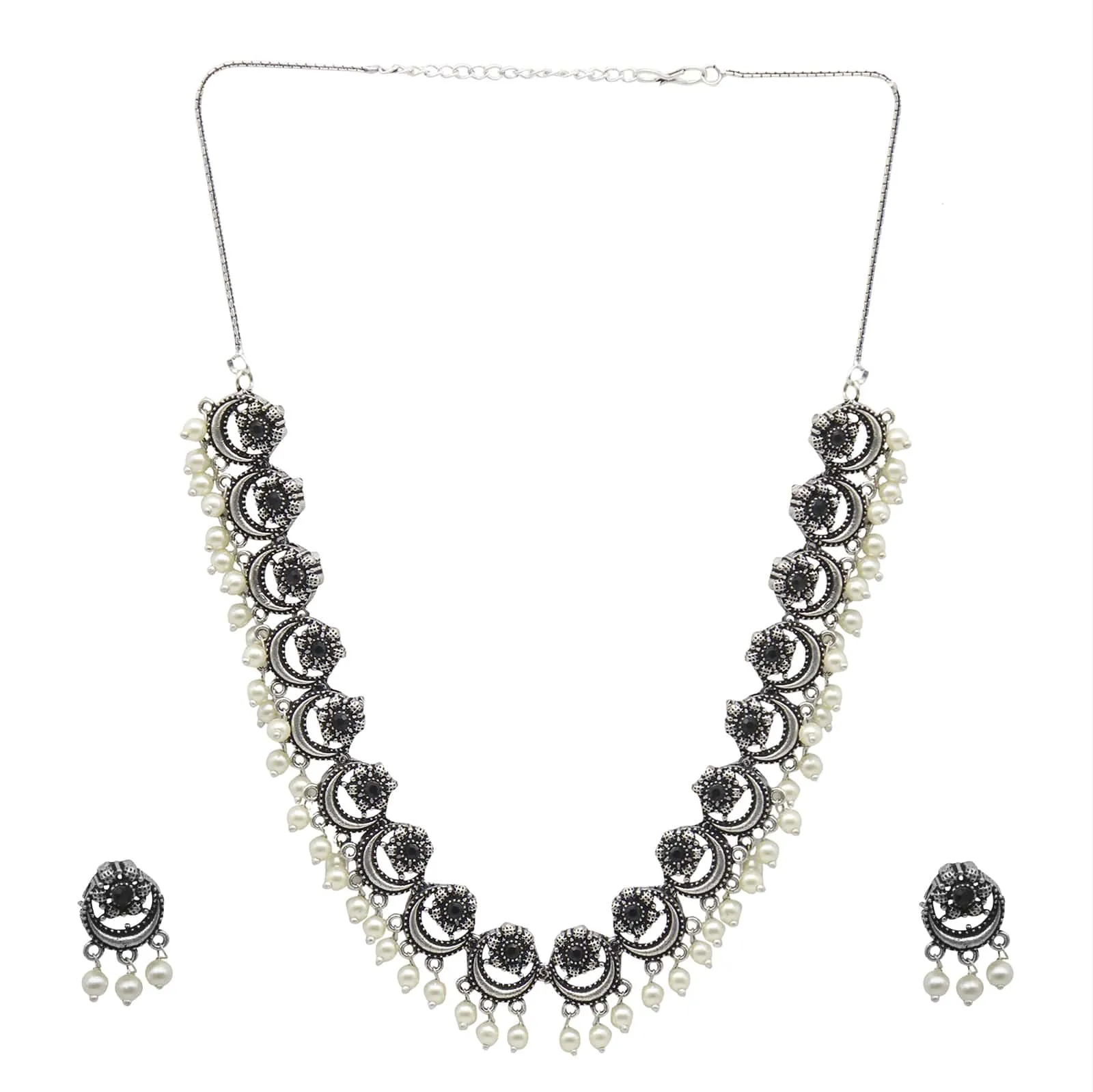 Teejh Amba Black Silver Oxidized Jewelry Gift Set