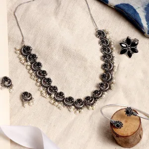 Teejh Amba Black Silver Oxidized Jewelry Gift Set