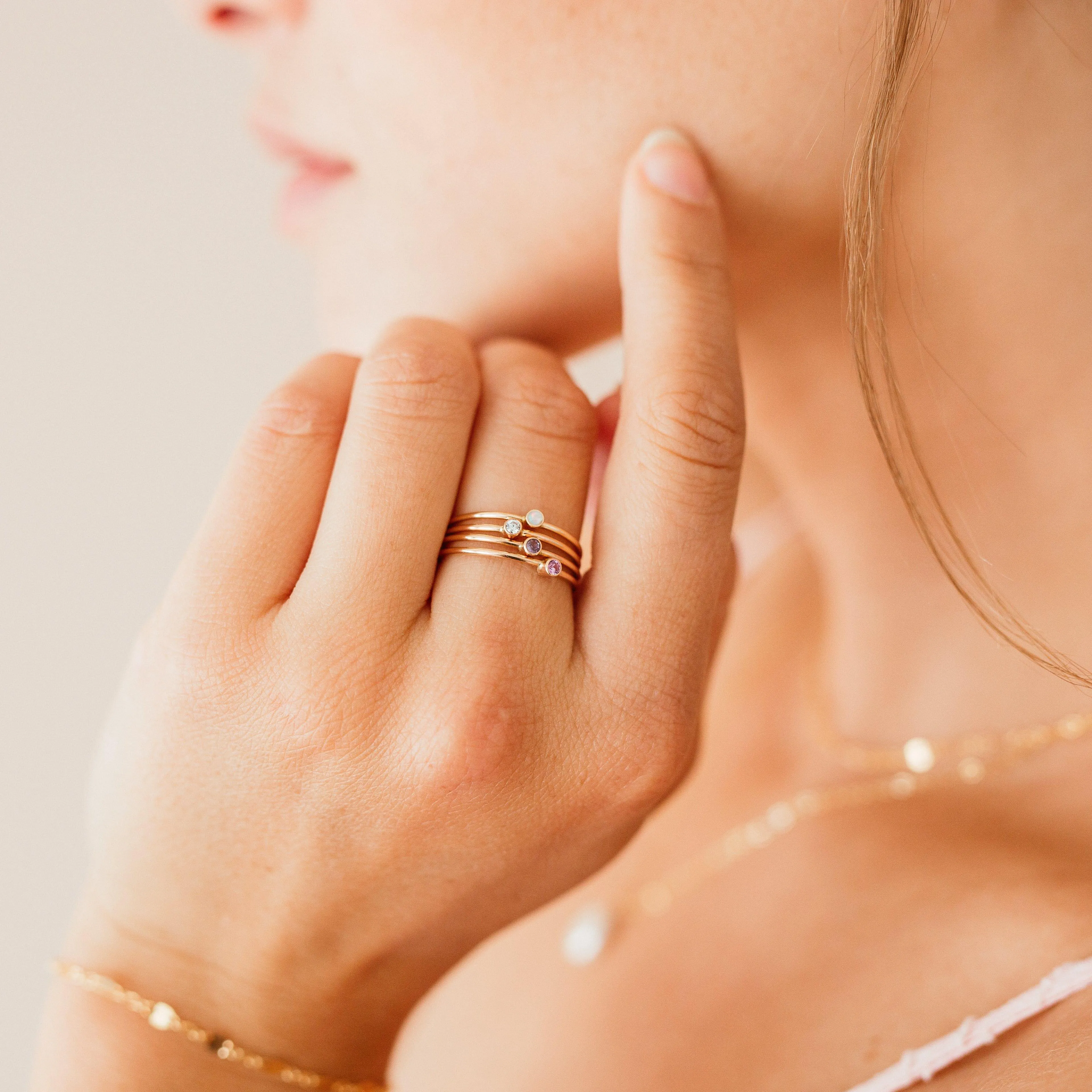 Tiny August Birthstone Ring ∙ Peridot