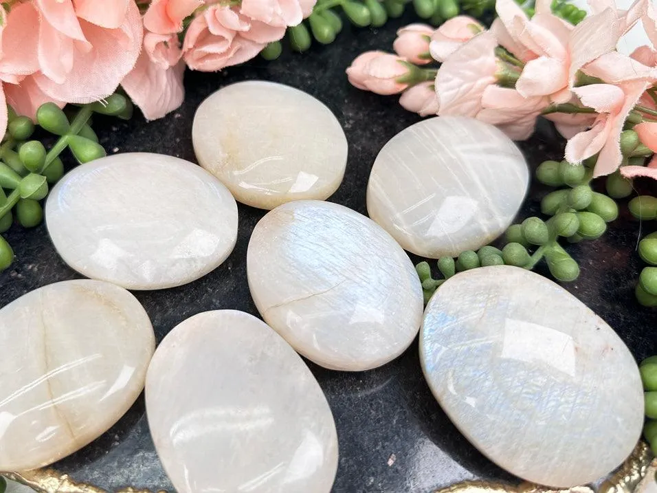 White Moonstone Palm Stones