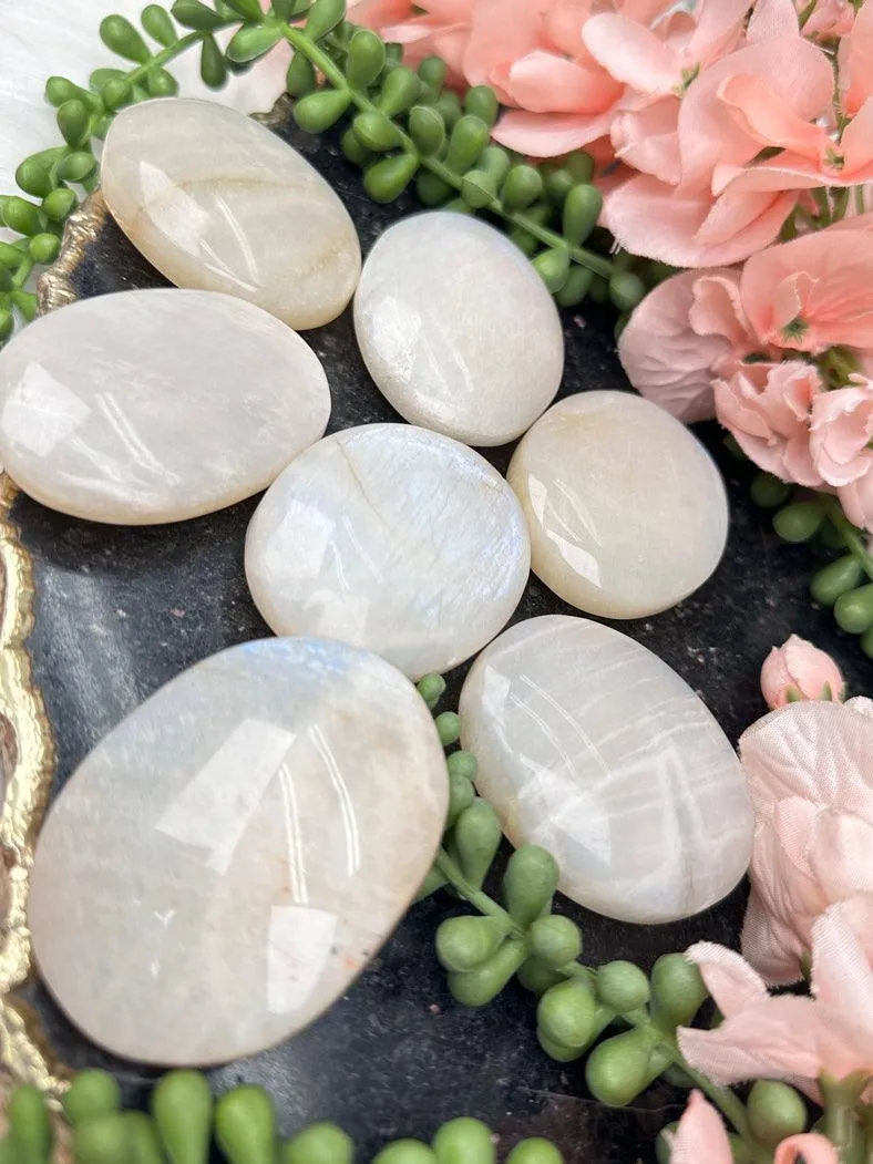 White Moonstone Palm Stones