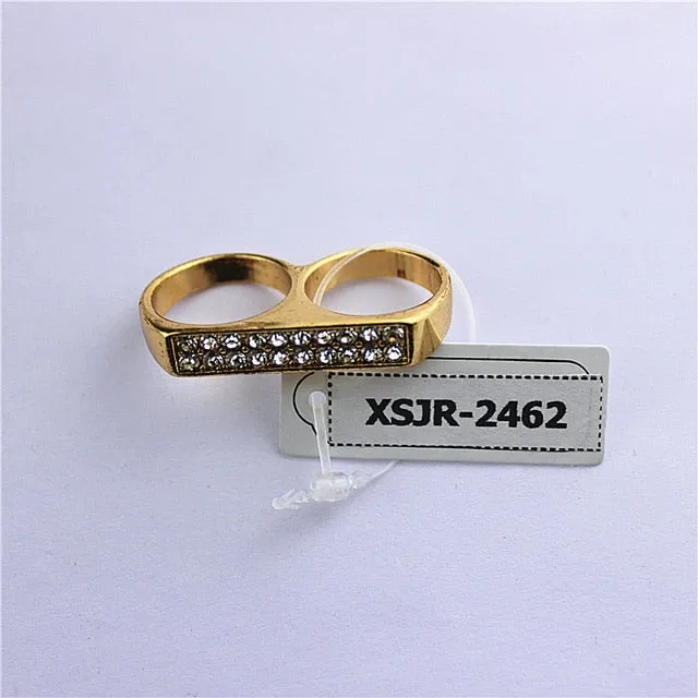 Women bling bling Double ring