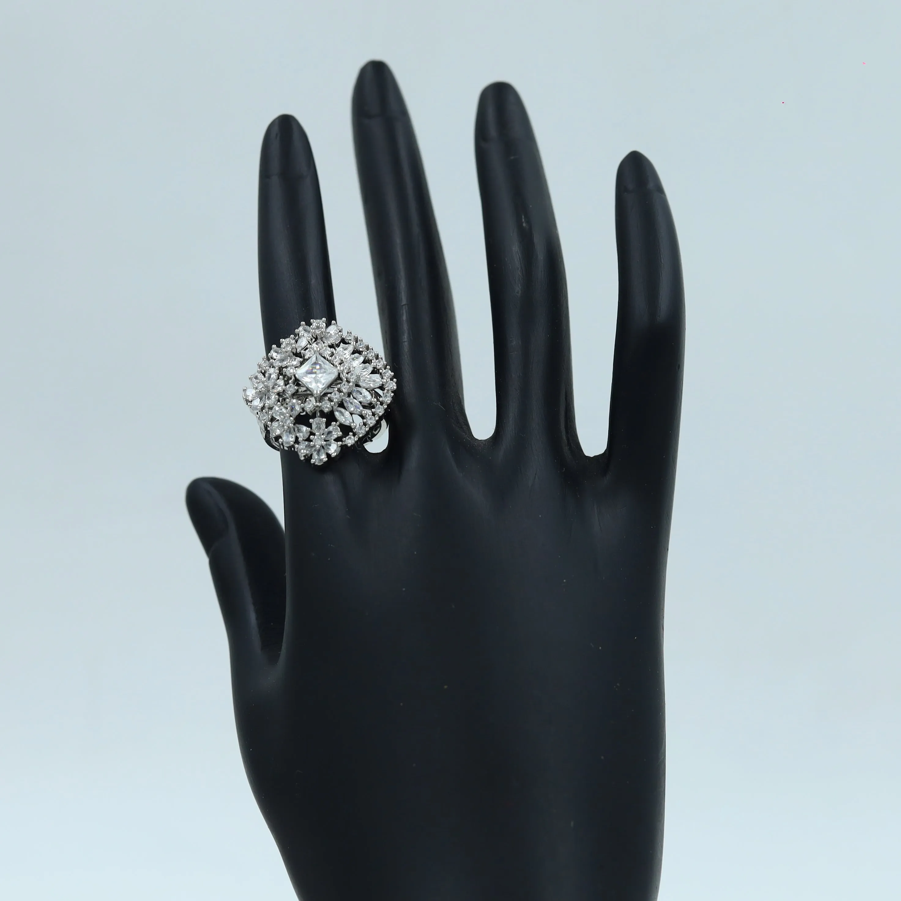 Zircon/AD Adjustable Cocktail Ring 7345-68